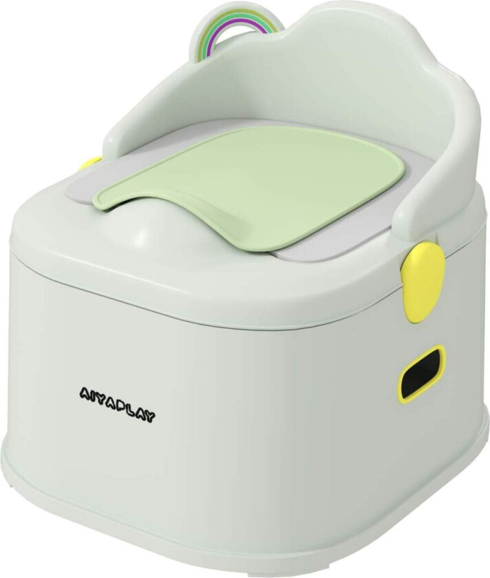 Bilde av 3-i-1 barnepotte, uttakbar barnepotte, potte med håndtak, for barn 6-72 måneder, bæreevne opptil 50 kg, plast, kunstskinn, grå