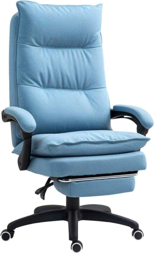 Kontorstol med massasjefunksjon, ergonomisk skrivebordsstol med ligge- og svingfunksjon, høydejusterbar datastol med fotstøtte