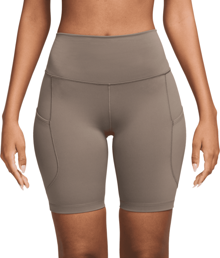 Dri-FIT High-Waisted 8IN Biker Shorts, treningsshorts, dame Mink Brown/Black
