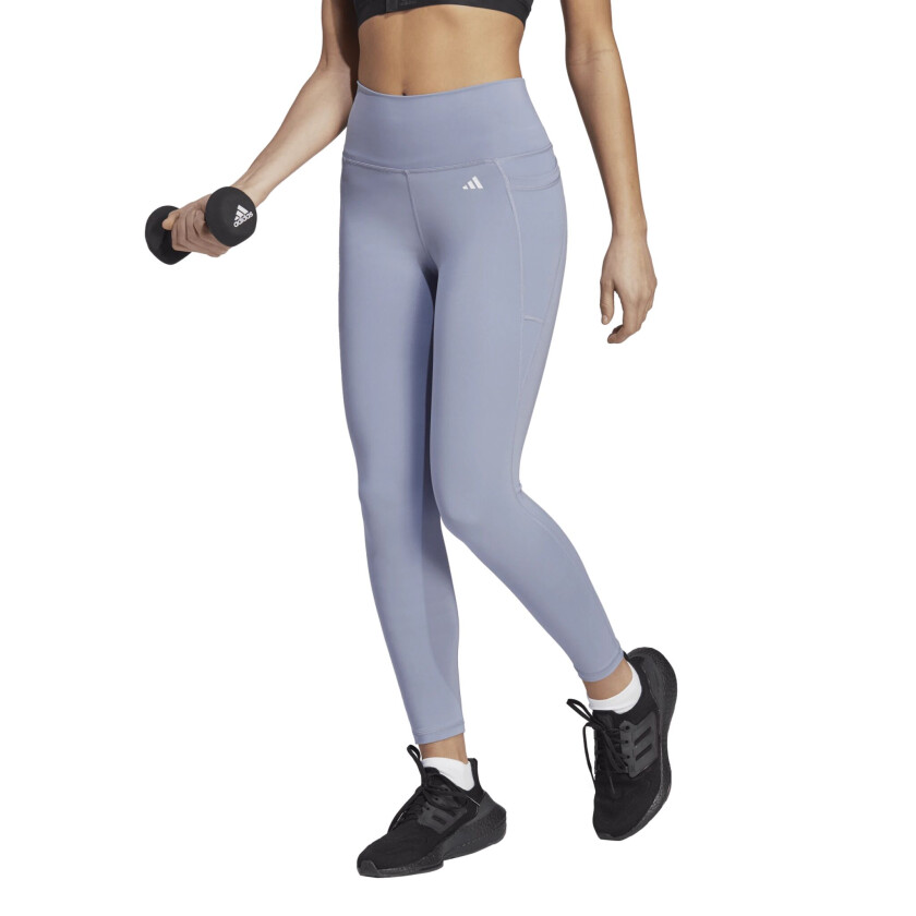 adidas Optime Stash Pocket High-Waisted 7/8 Tights, treningstights dame Silver Violet