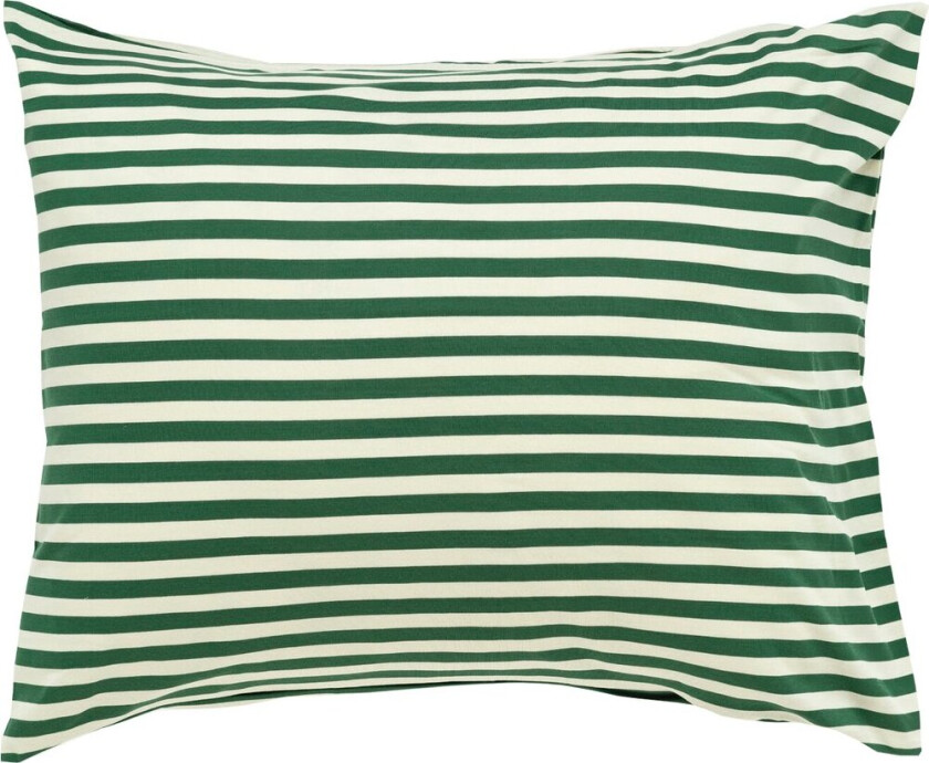 Tasaraita putetrekk 50x60 cm Off white-dark green