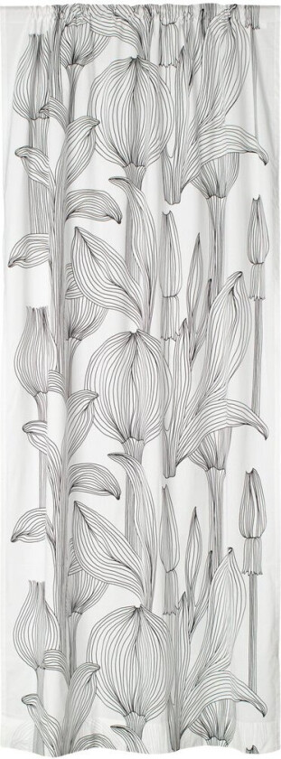 Kukat Puhkeavat gardinlengde 135x245 cm White-black