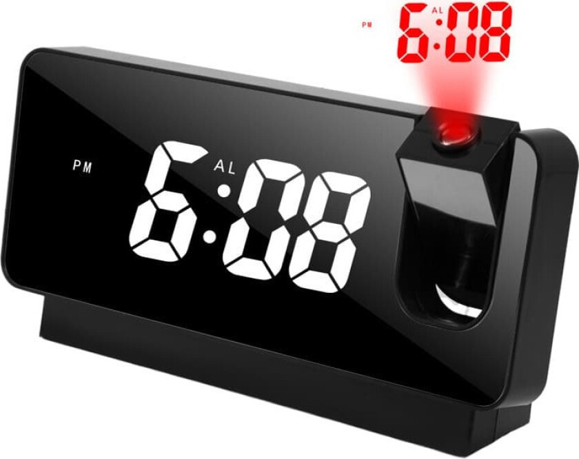 Projeksjonsklokke / Vekkerklokke Sort