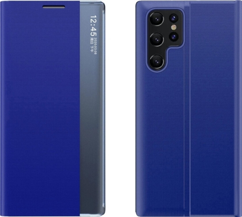 Nytt Sleep Case-Deksel Til Samsung Galaxy S24 Fe, Deksel Med Klaff Og Stativ - Blå