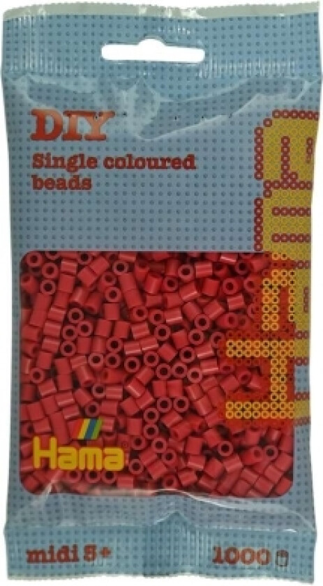 Hama Midi Perler 1000Stk Kirsebærrød
