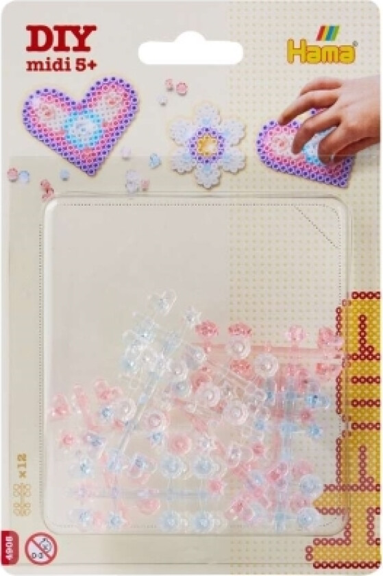 Hama Gems I Blister 12Stk. Ass. (Transp./Blå/Rosa)