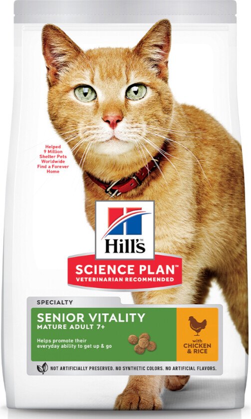 Bilde av Hill's Science Plan Cat Mature Adult 7+ Senior Vitality Kylling & Ris (7 kg)