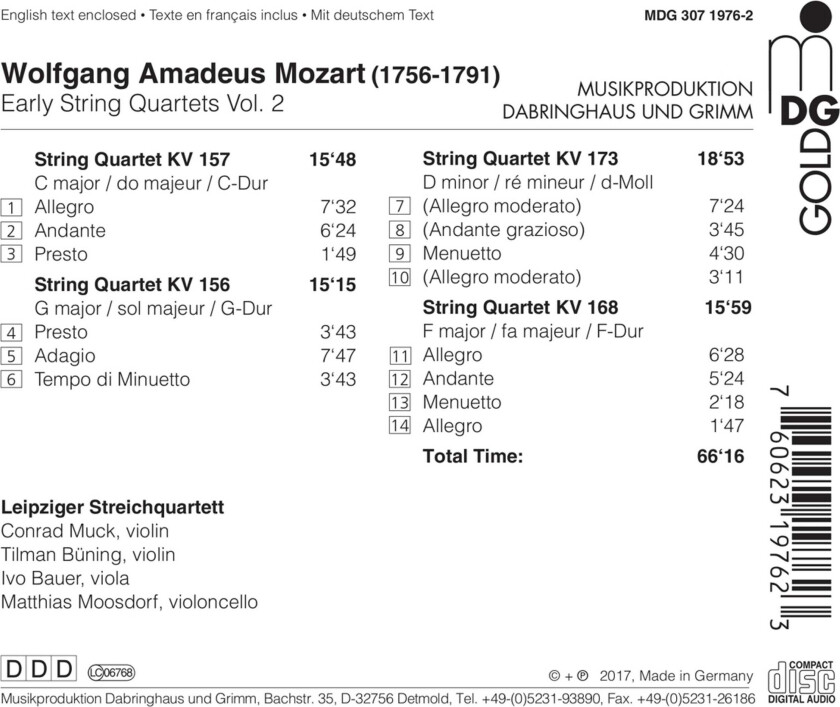Streichquartett Mozart: Early Strings Quartets 2 CD