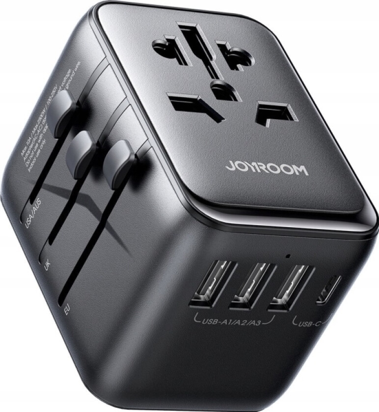 Jr-Tcw01 Reiseadapter Universal 17W Eu / Us / Uk / Jp / Au / Cn - Svart