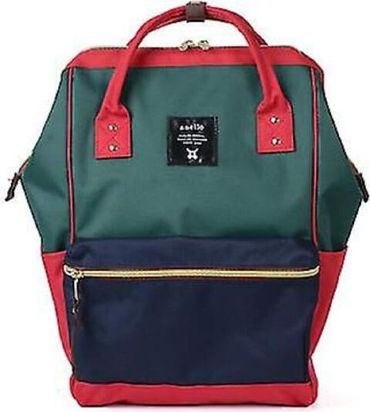 Anello Brand Dame Ryggsekk Stor Kapasitet Oxford Vanntett Skoleveske Anti-tyveri Laptop Bag Mannlig og Kvinnelig Reise Ryggsekk(15 Tommer, Grønn Stave)