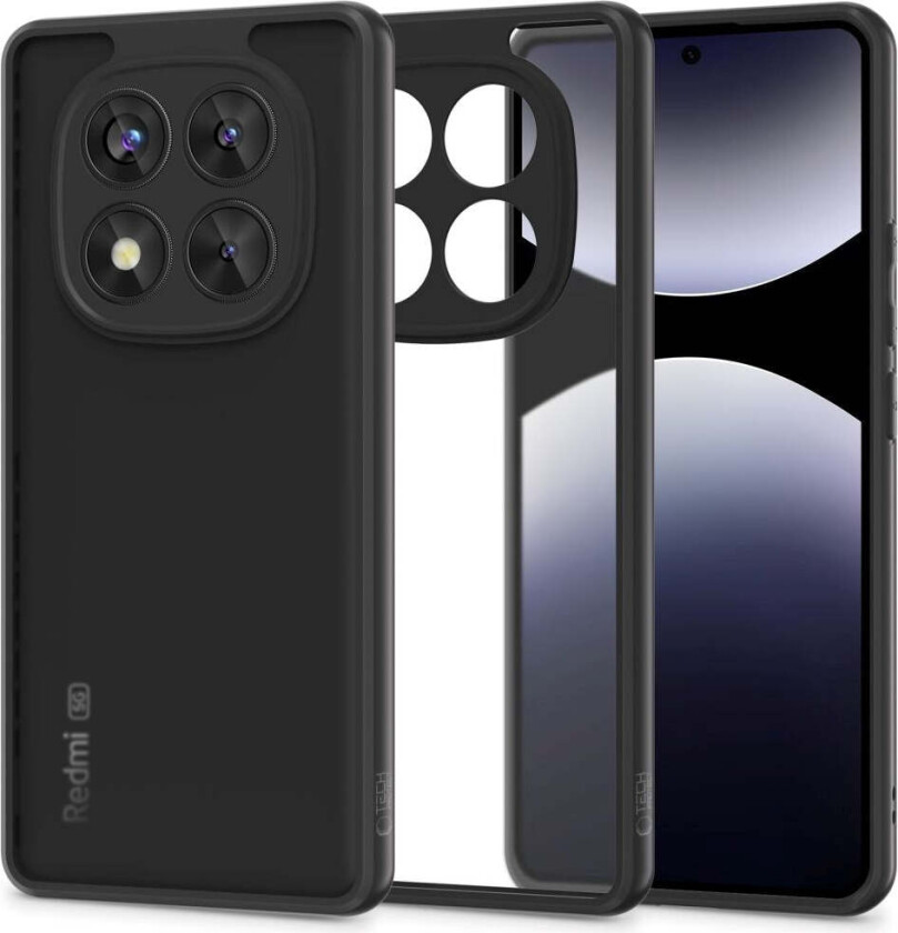 Xiaomi Redmi Note 14 Pro (5G) Tech-Protect MagMat Plast Deksel - Gjennomsiktig / Svart