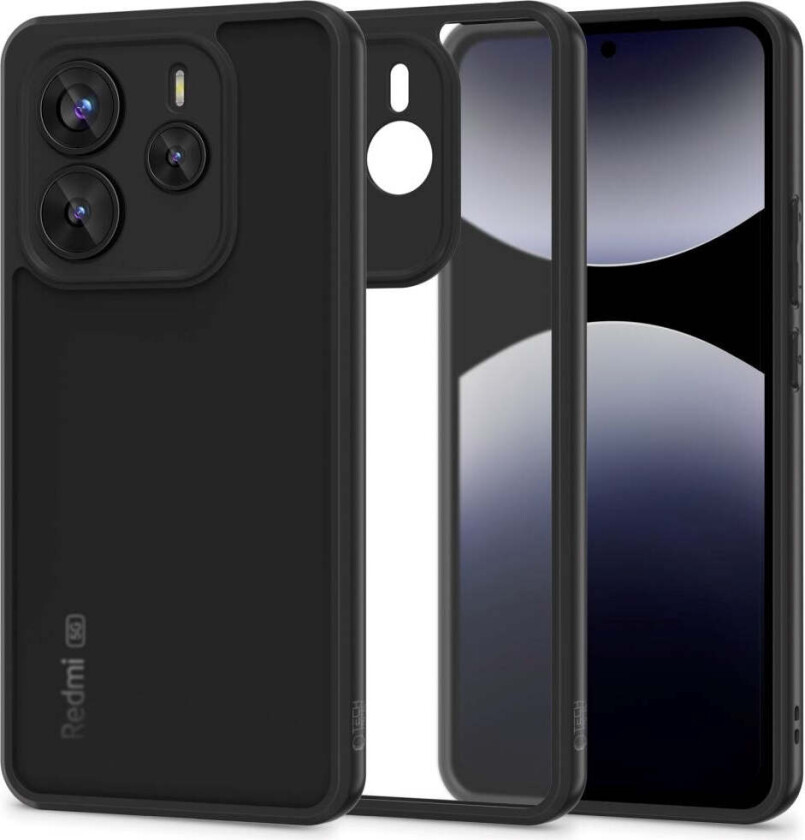 Xiaomi Redmi Note 14 (5G) Tech-Protect MagMat Plast Deksel - Gjennomsiktig / Svart