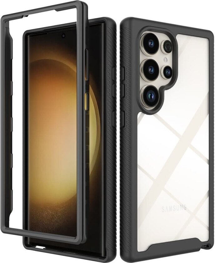 Til Samsung Galaxy S24 Ultra PC+TPU-deksel med støtsikker telefonveske