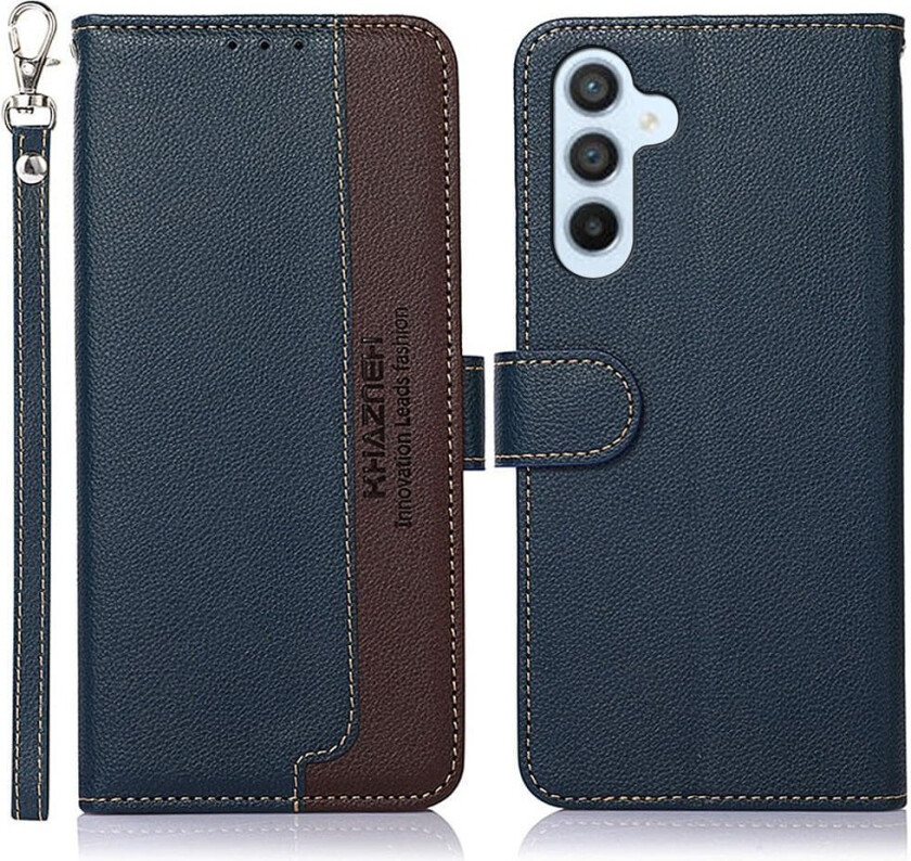 KHAZNEH Lommebok-deksel til Samsung Galaxy A34 5G - Blå/Brun