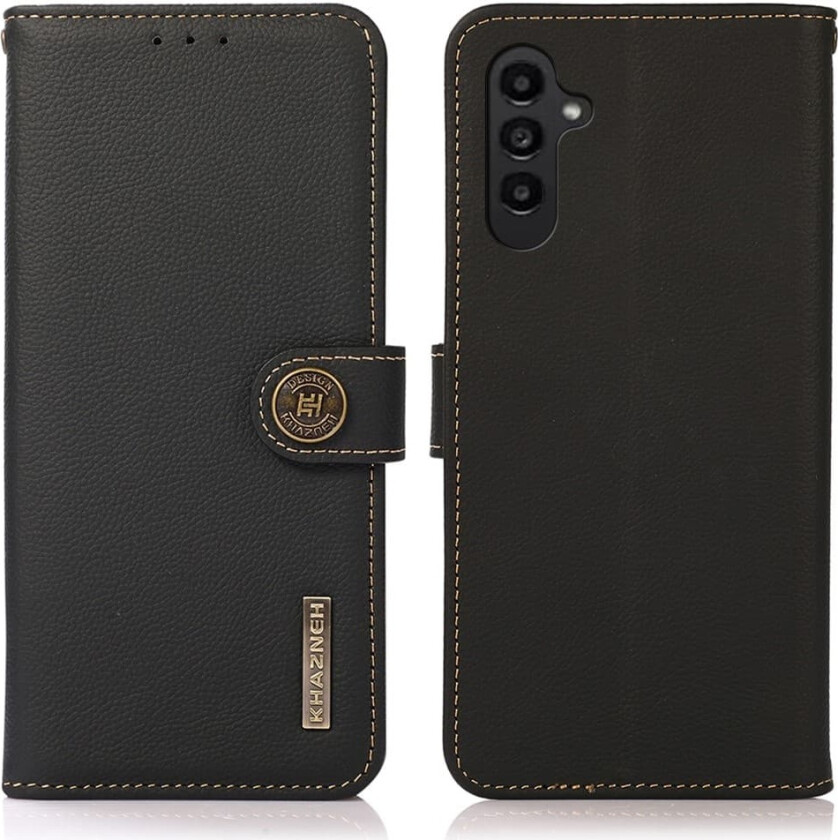 KHAZNEH Til Samsung Galaxy S24 FE Deksel i Ekte Ku-lær - Svart