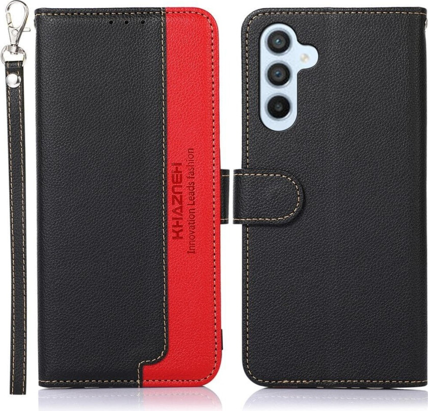 KHAZNEH Lommebok-deksel til Samsung Galaxy A34 5G - Svart/Rød