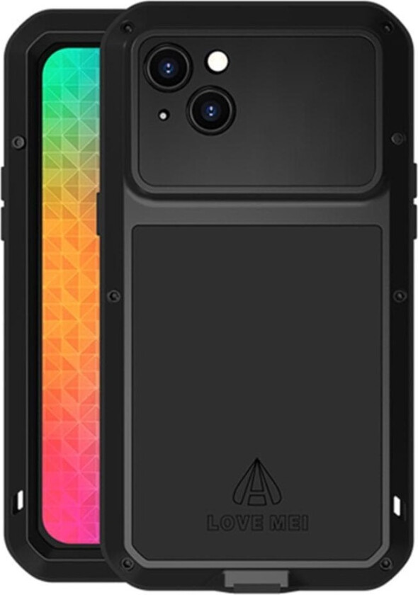 iPhone 14 Plus LOVE MEI Kraftig støtsikkert deksel metall+silikon herdet glass