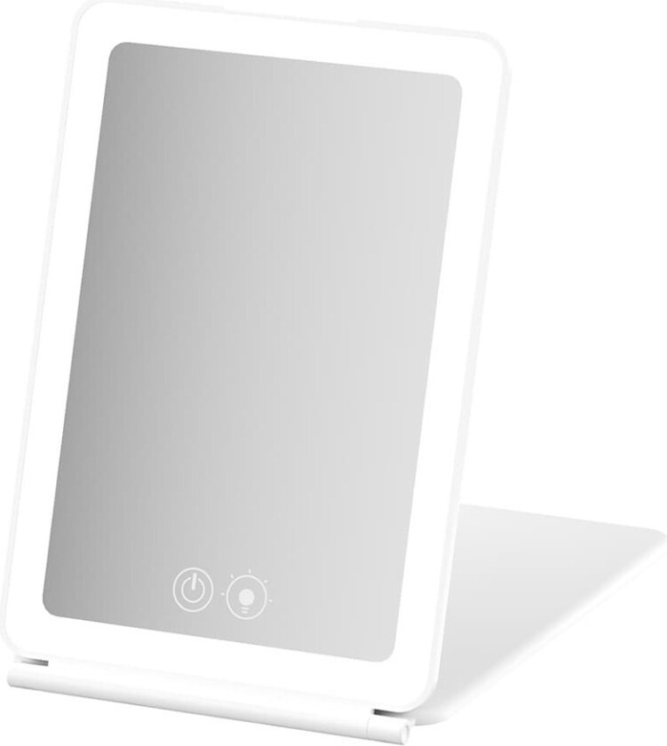 Sammenleggbart bærbart LED sminkespeil med 3X forstørrelse