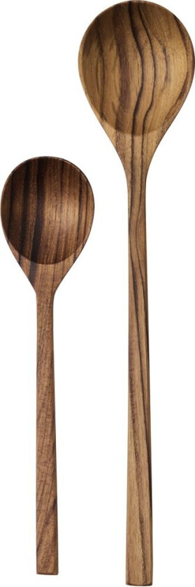 Teak serveringsskjeer, 2 deler Brun