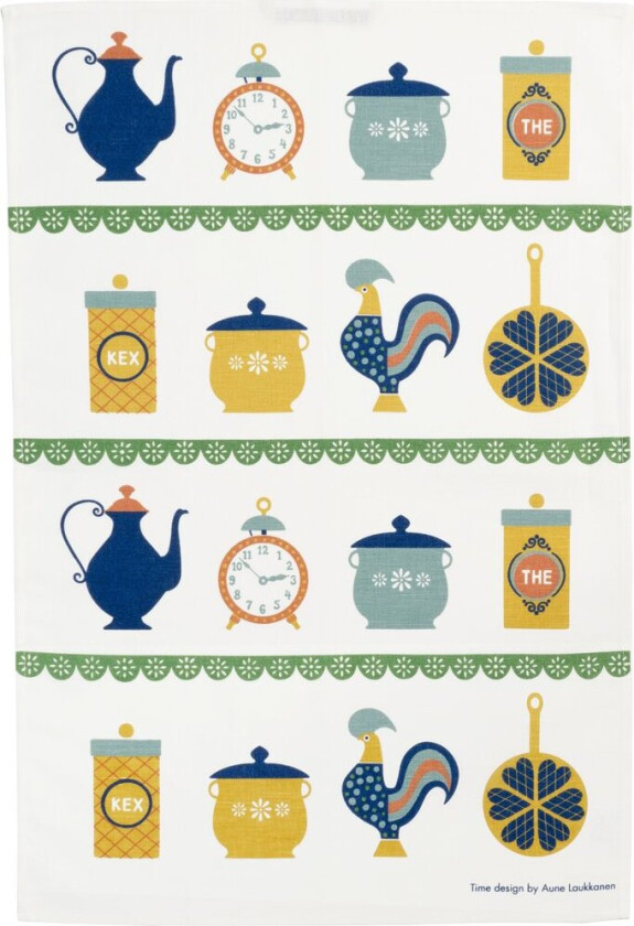 Time kjøkkenhåndkle 47x70 cm Blå-gul