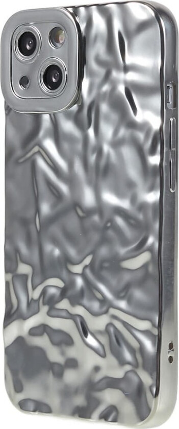 Til iPhone 15 TPU-deksel Elektrobelagt Rynket - Sølv