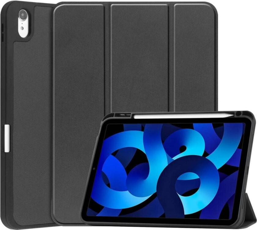 Apple iPad 10.9 2022 Slim Fit Trifoldbart deksel Pennebrett - Svart