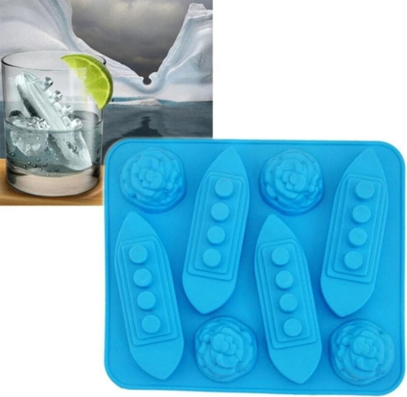 Titanisk formet isform for festdrikking av vin brusvann osv