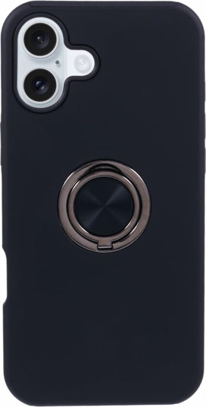 Til iPhone 16 Plus Hybrid Deksel Med Fingerring - Svart