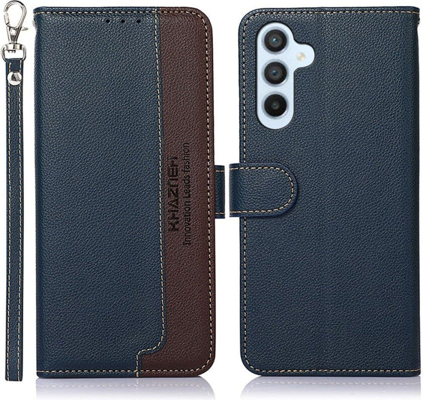 KHAZNEH Lommebok-deksel til Samsung Galaxy A55 - Blå/Brun