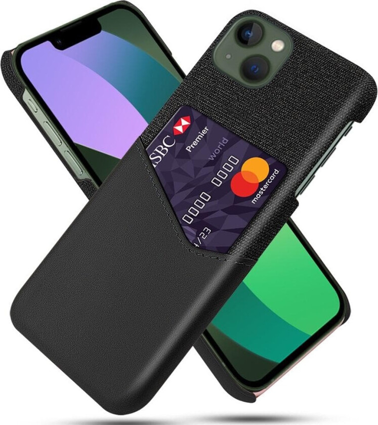 iPhone 15 Deksel Med Kortspor - Svart