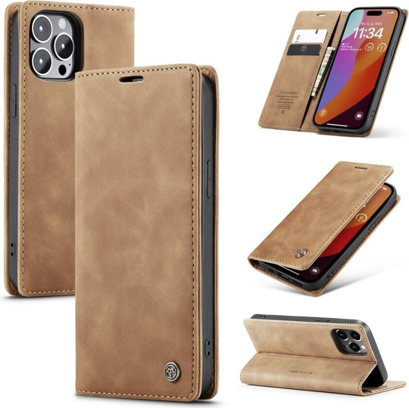 CASEME Lommebok-deksel iPhone 16 Pro - Brun