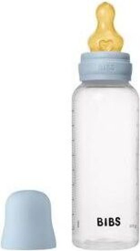 Baby Bottle Round Latex 270 ml Medium Flow Baby Blue - 1 stk.