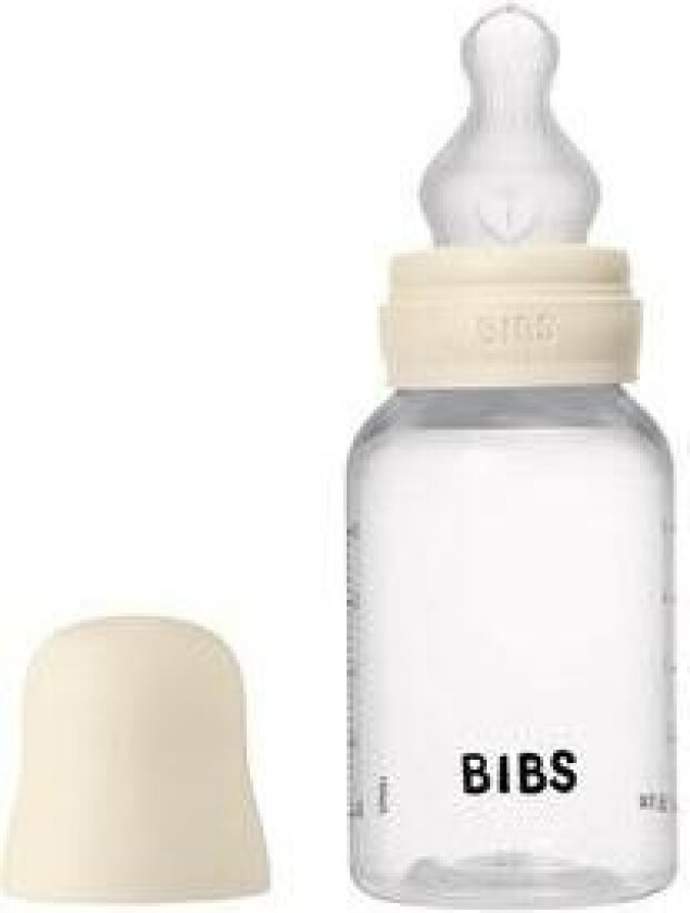 Baby Bottle Round Silicone 150 ml Slow Flow Ivory - 1 stk.