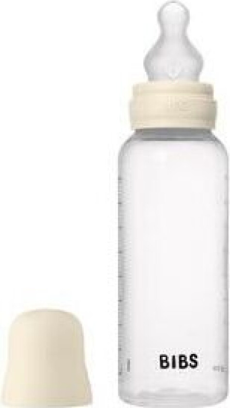 Baby Bottle Round Silicone 270 ml Medium Flow Ivory - 1 stk.