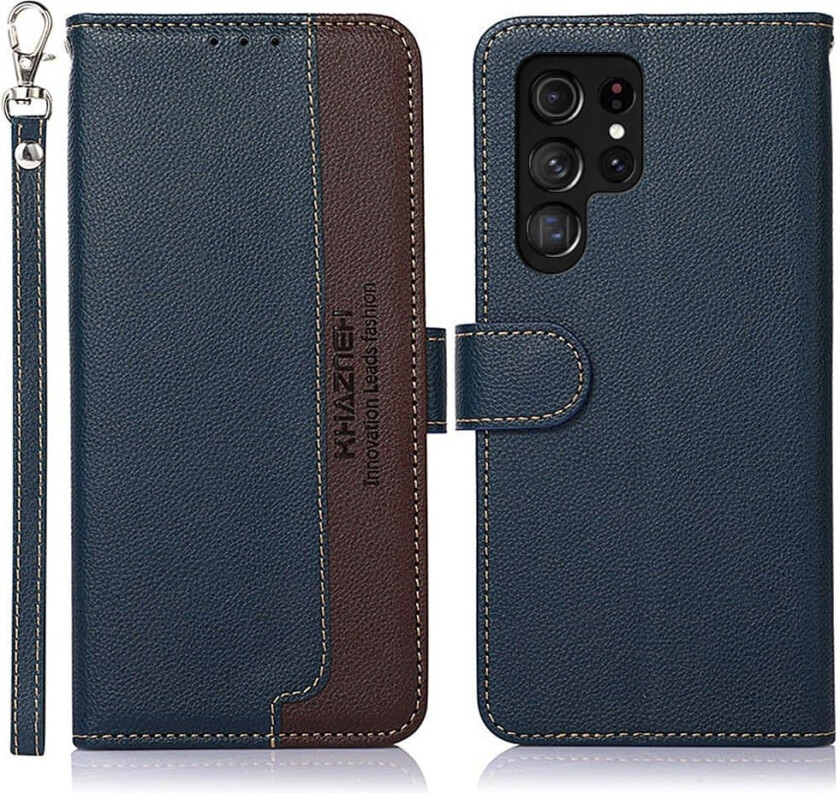 KHAZNEH Lommebok-deksel til Samsung Galaxy S24 Ultra - Blå/Brun