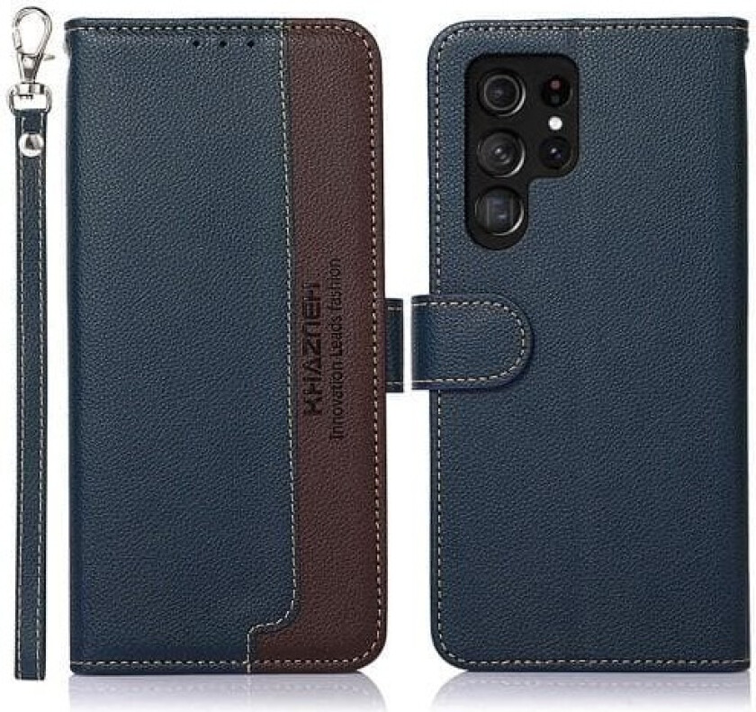 Samsung Galaxy S23 Ultra KHAZNEH Lommebok-deksel - Blå/Brun