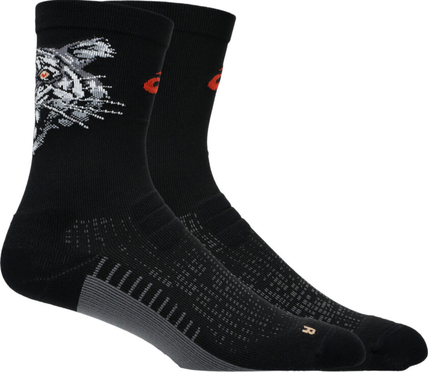 Performance Run Sock Crew Performance Black/coral Reef I