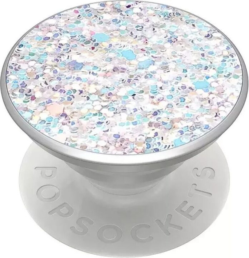 POPSOCKETS Premium PopGrip Hvit Glitter Avtagbart Grep med Holder Stativfunksjon