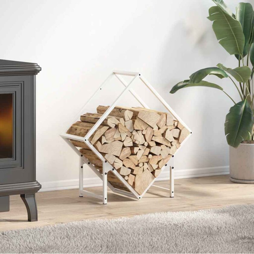 Bilde av Vedstativ svart 60x25x60 cm kaldvalset stål