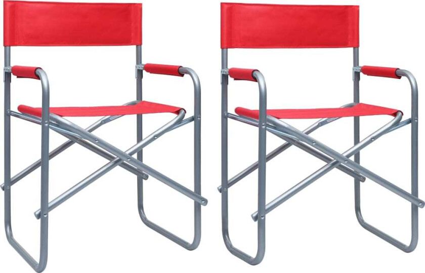 Regissørstoler 2 stk stål rød