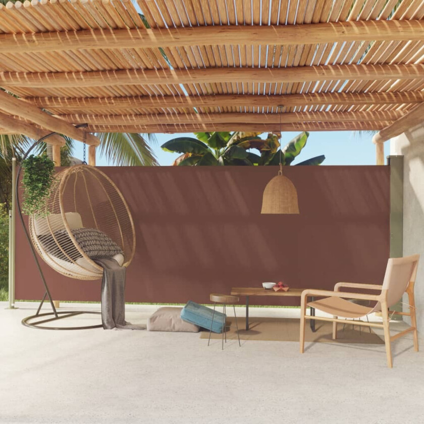 Uttrekkbar sidemarkise 200x500 cm brun