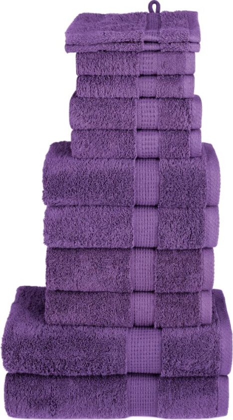Premium håndklesett 12 deler SOLUND lilla 600 g/m2