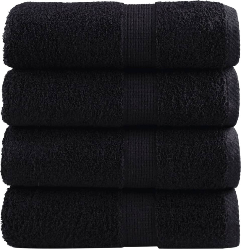 Premium gjestehåndklær SOLUND 4 stk svart 30x50 cm 600 g/m2