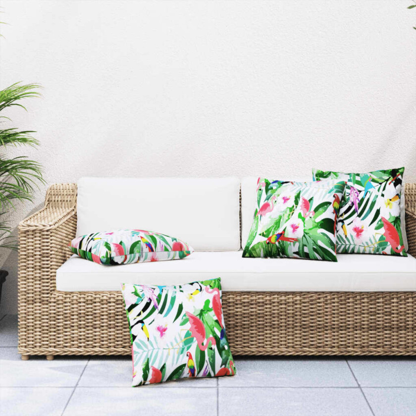 Pynteputer 4 stk flerfarget 60x60 cm stoff