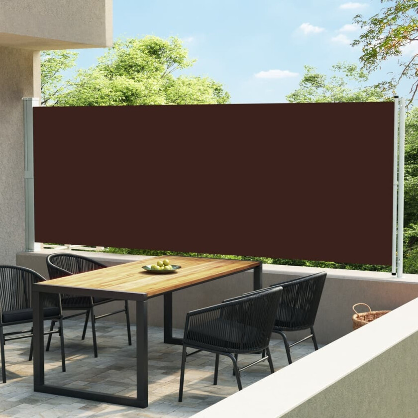Uttrekkbar sidemarkise 600x170 cm brun