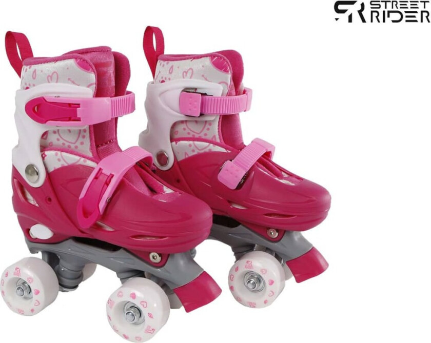 Rulleskøyter rosa justerbar 31-34