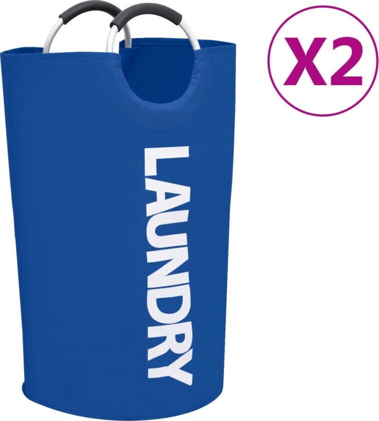 Skittentøyskurv i 2 seksjoner blå