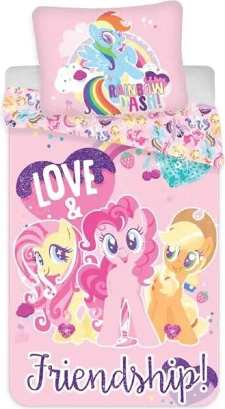 My Little pony sengetøy - 140x200 cm - Sengesett med My Little pony - Friendship - 2 i 1 design - 100% bomull