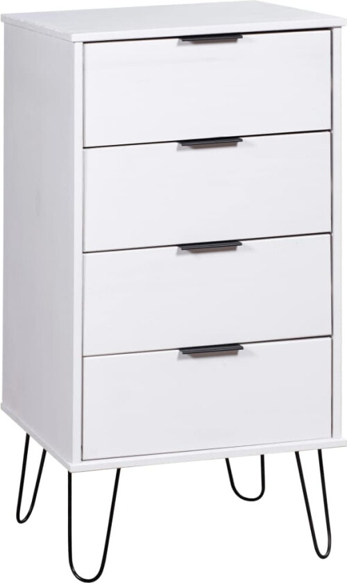 Kommode hvit 45x39,5x90,3 cm heltre furu