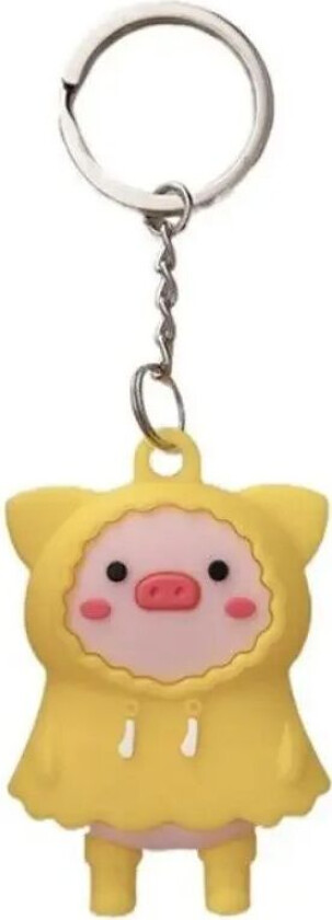 AirTag Silikon Deksel Med Nøkkelring - Gris